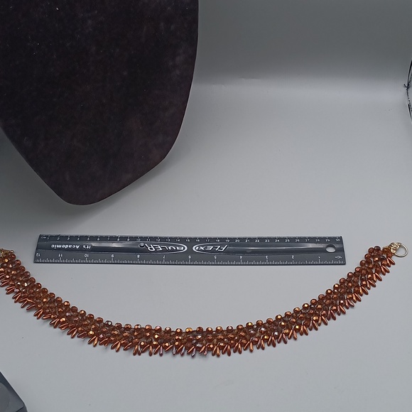 Vintage Beaded Necklace with Sterling Rose Toggle Colsure - Picture 6 of 7